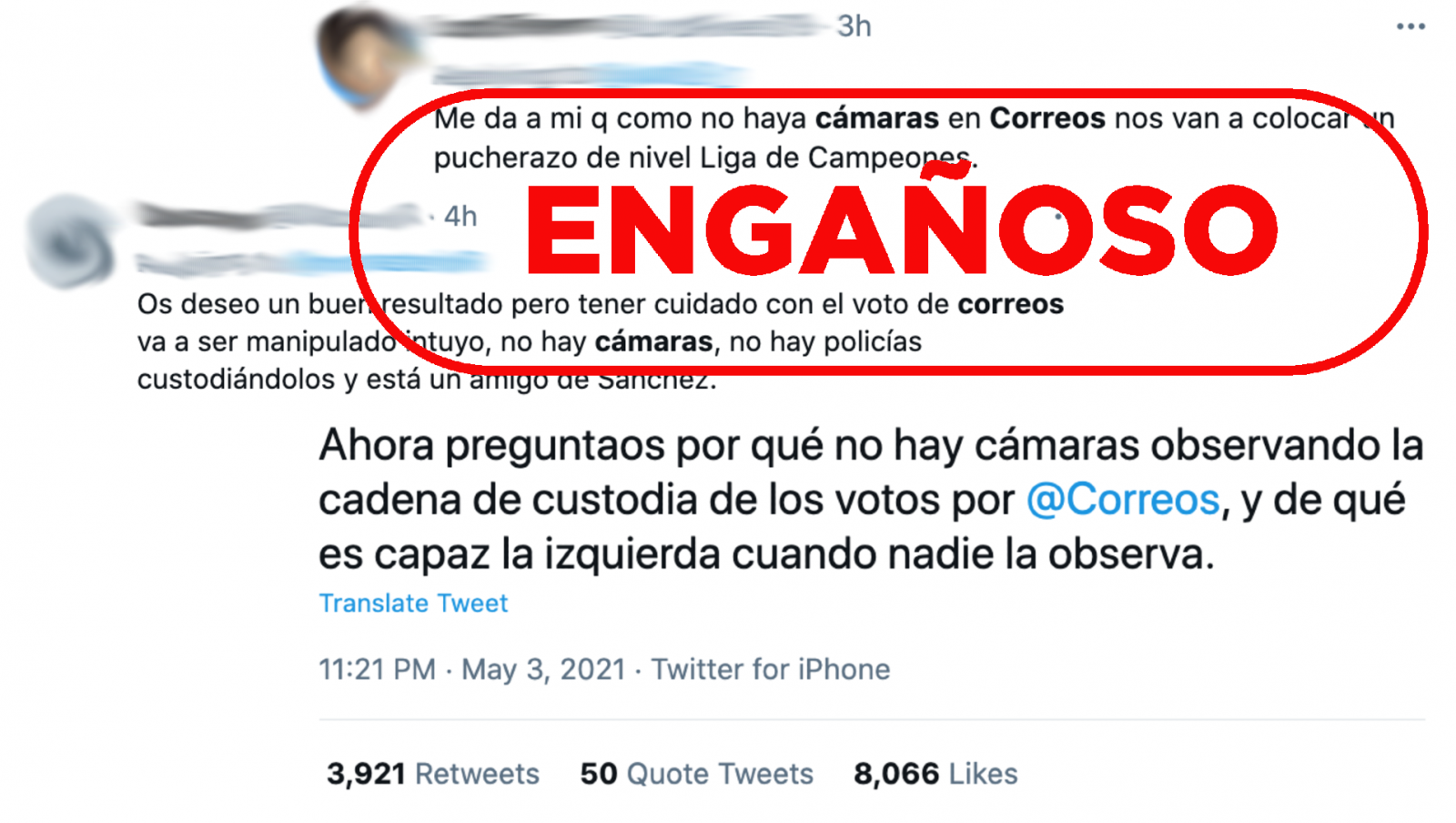 Algunos de los bulos difundidos sobre ausencia de cámaras de vigilancia para el voto