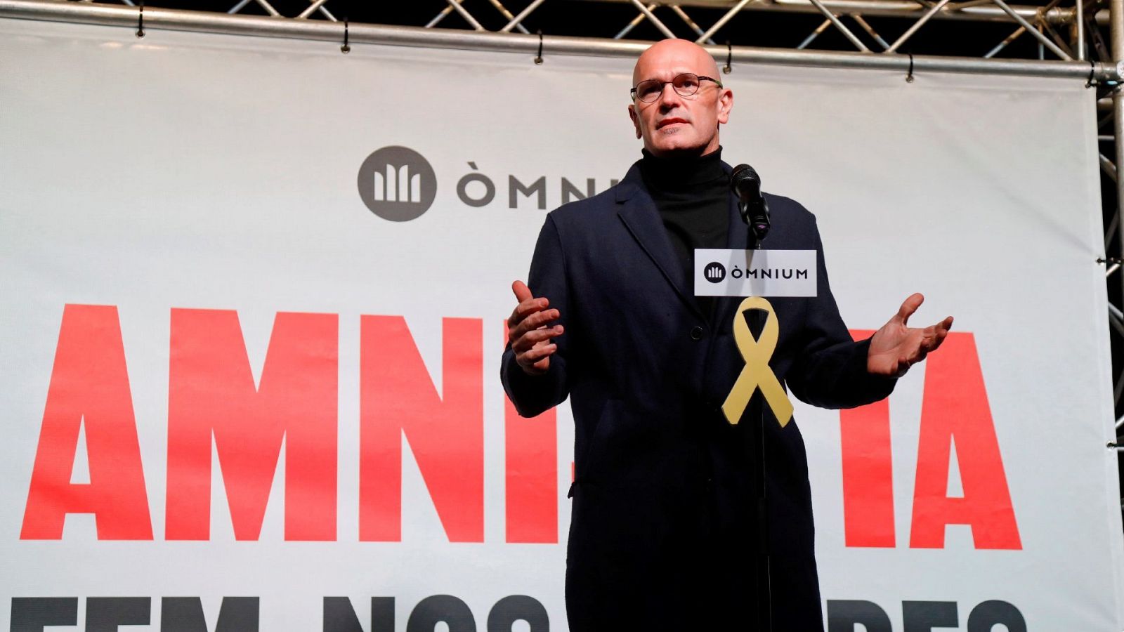 El exconseller de la Generalitat Raül Romeva en un acto organizado por Òmnium Cultural