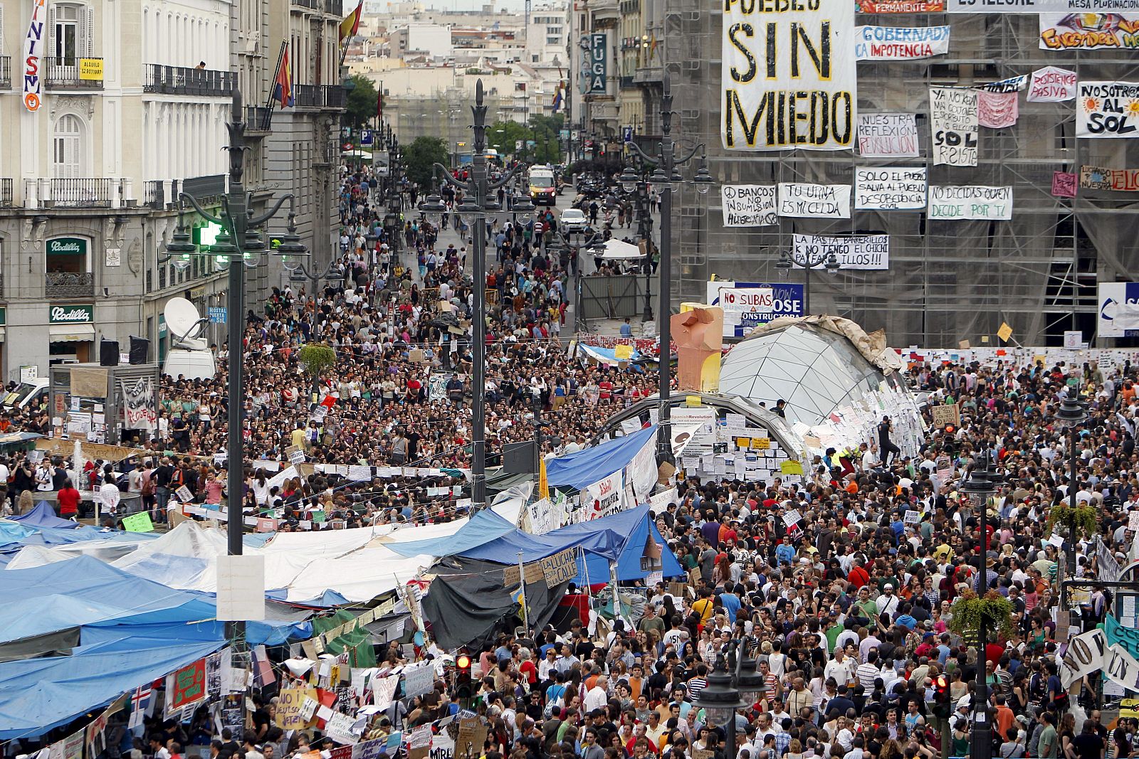 Movilización en Sol junto a la acampada del 15M