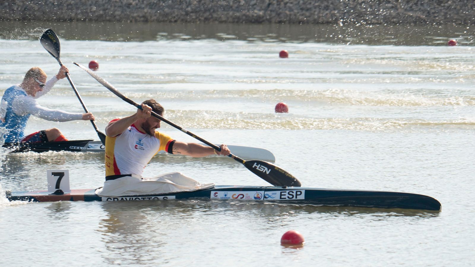 Saúl Craviotto durante la Copa del Mundo de piragüismo