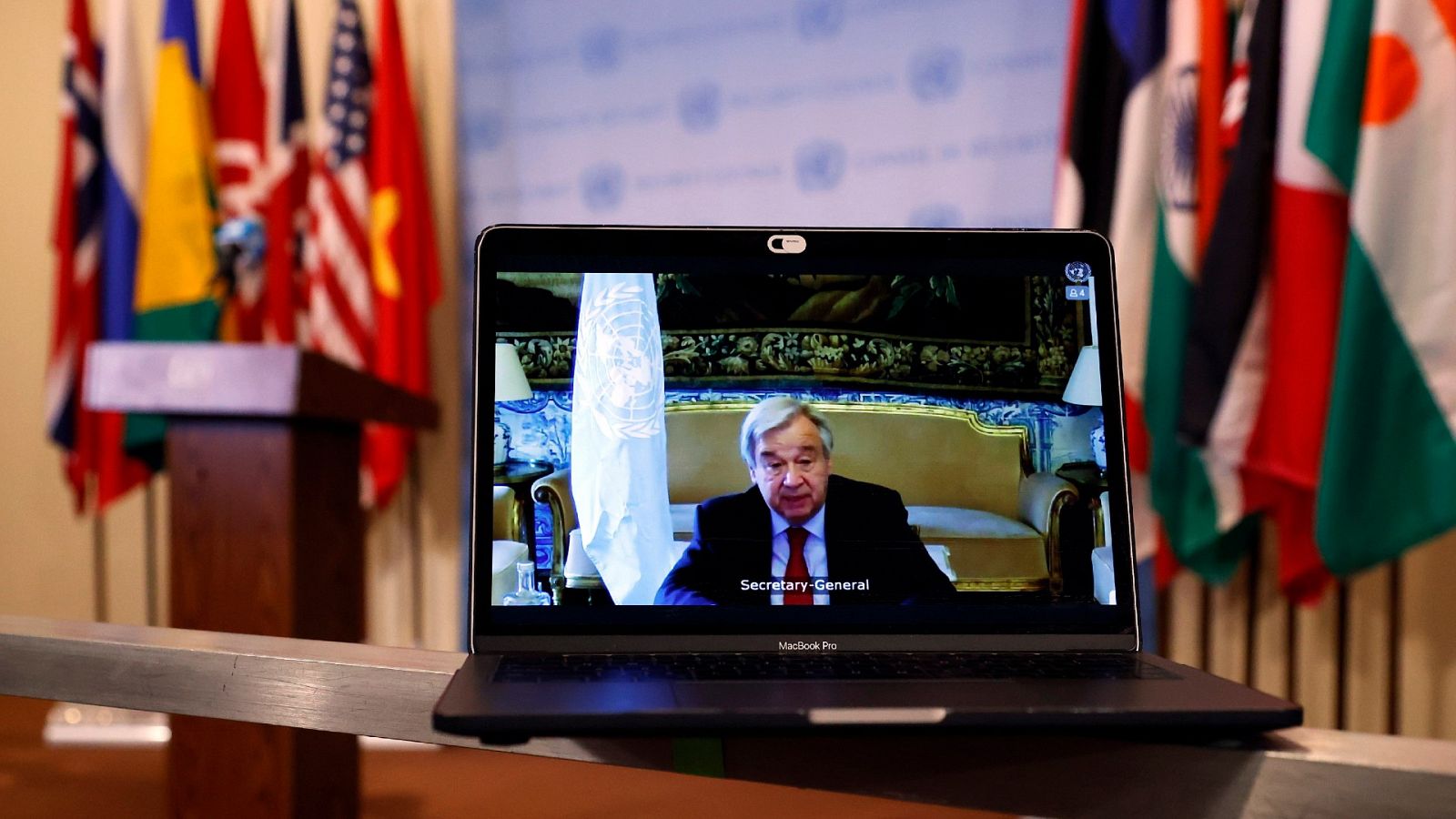 El secretario general de la ONU, António Guterres, interviene en el Consejo de Seguridad de manera telemática