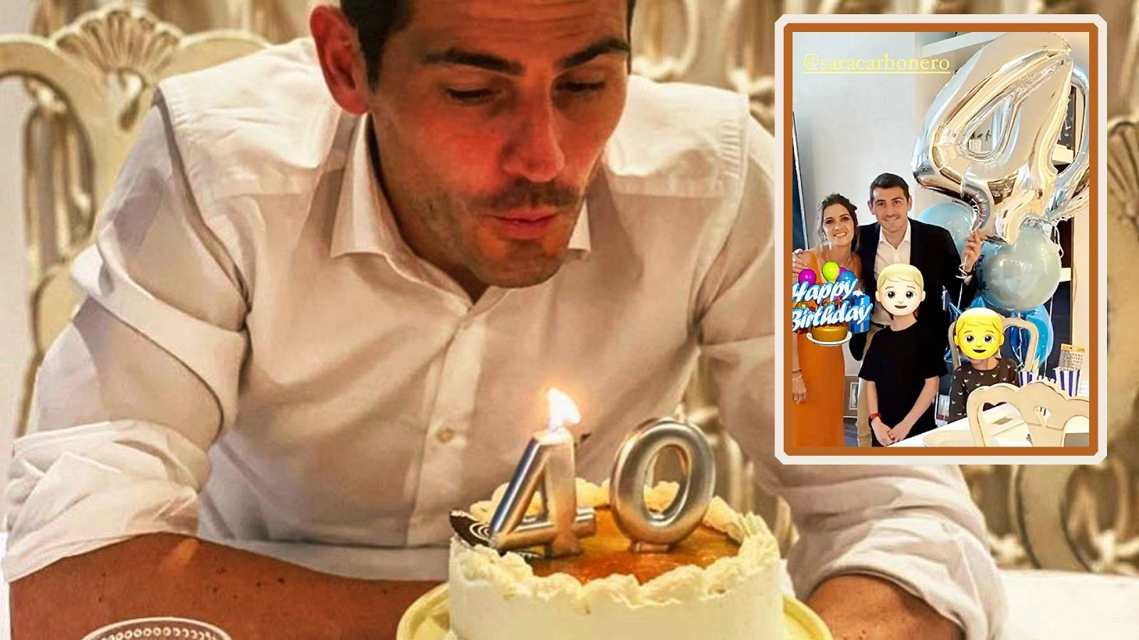 Iker Casillas celebra su cumpleaños en familia.