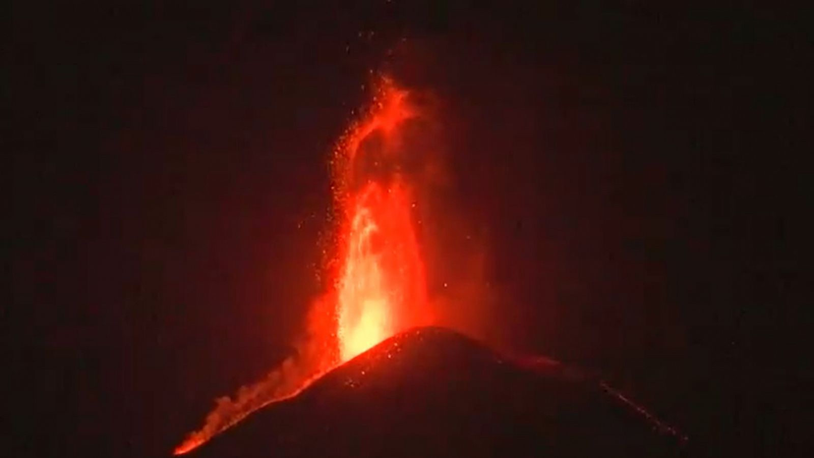 Imagen de la erucpión del Etna esta madrugada