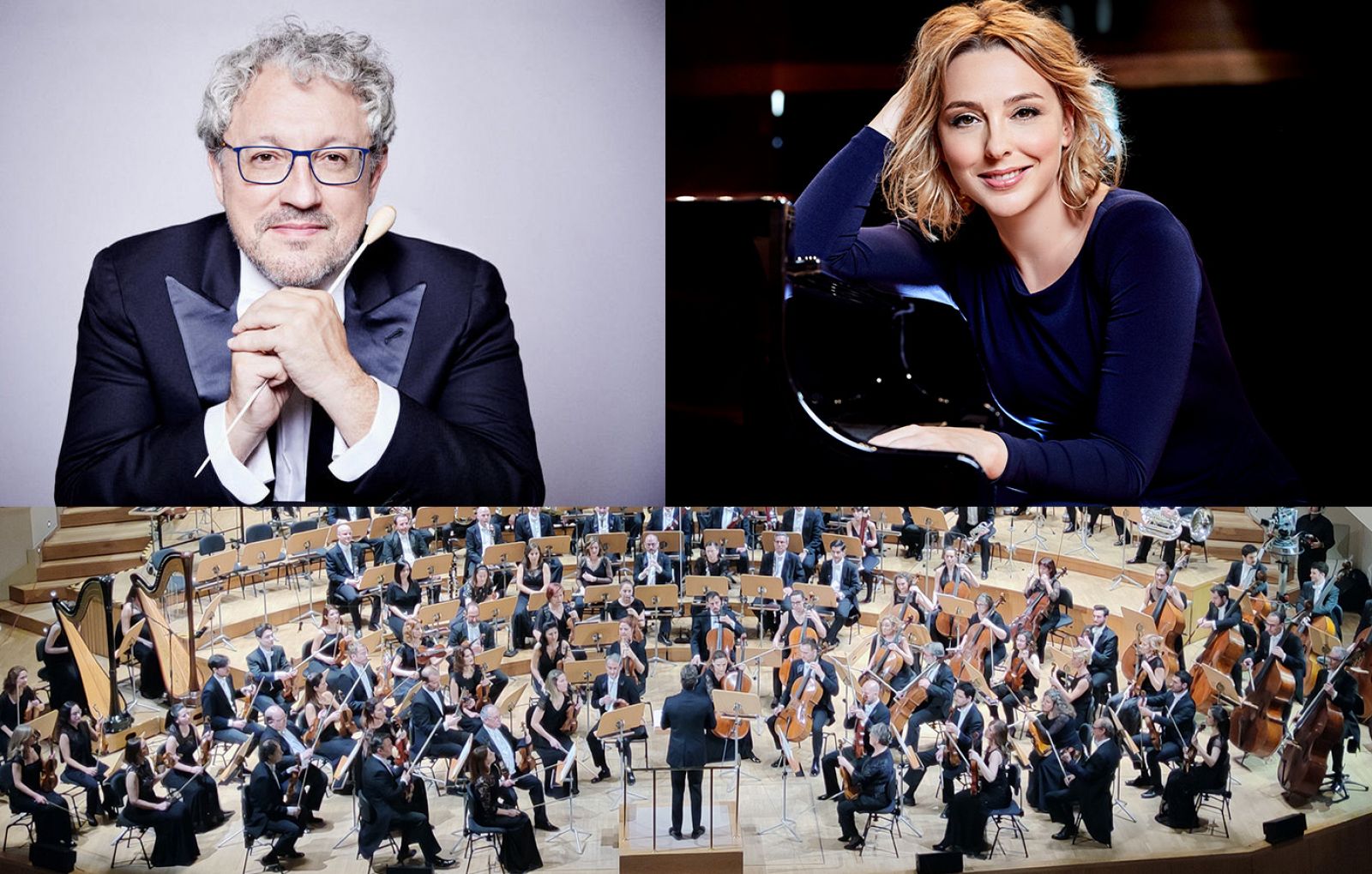 Miguel Romea y Judith Jáuregui con la Orquesta RTVE