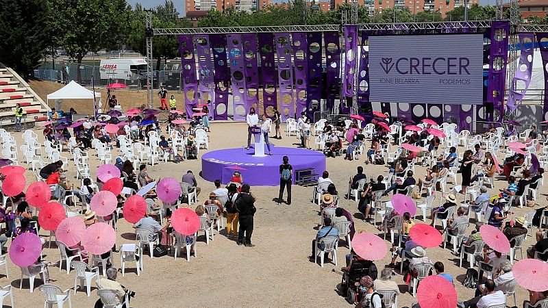 Celebración de la IV Asamblea de Podemos este sábado en la localidad madrileña de Alcorcón.