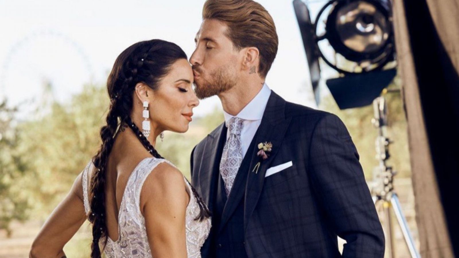 Sergio Ramos y Pilar Rubio en el día de su boda