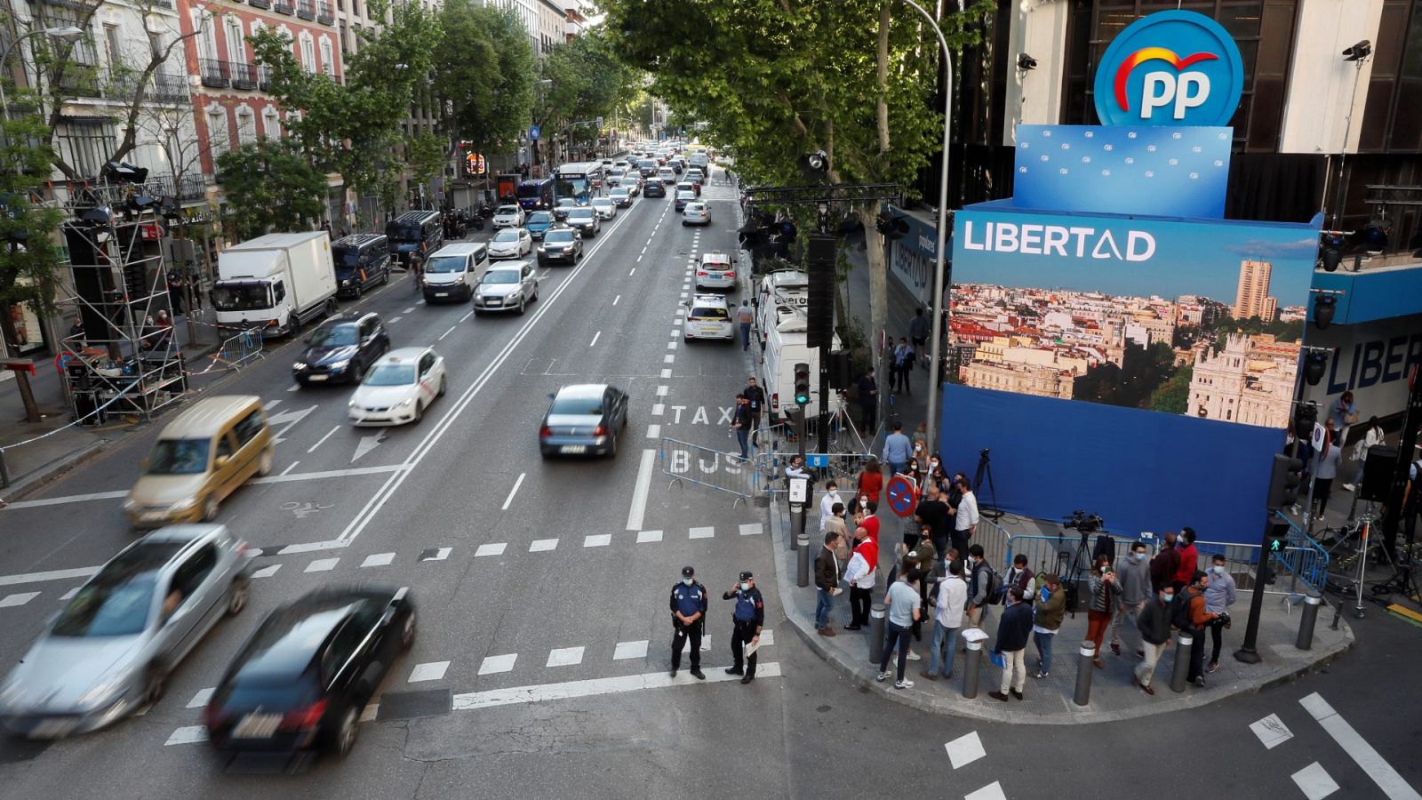 La sede del Partido Popular, en la madrileña calle Génova