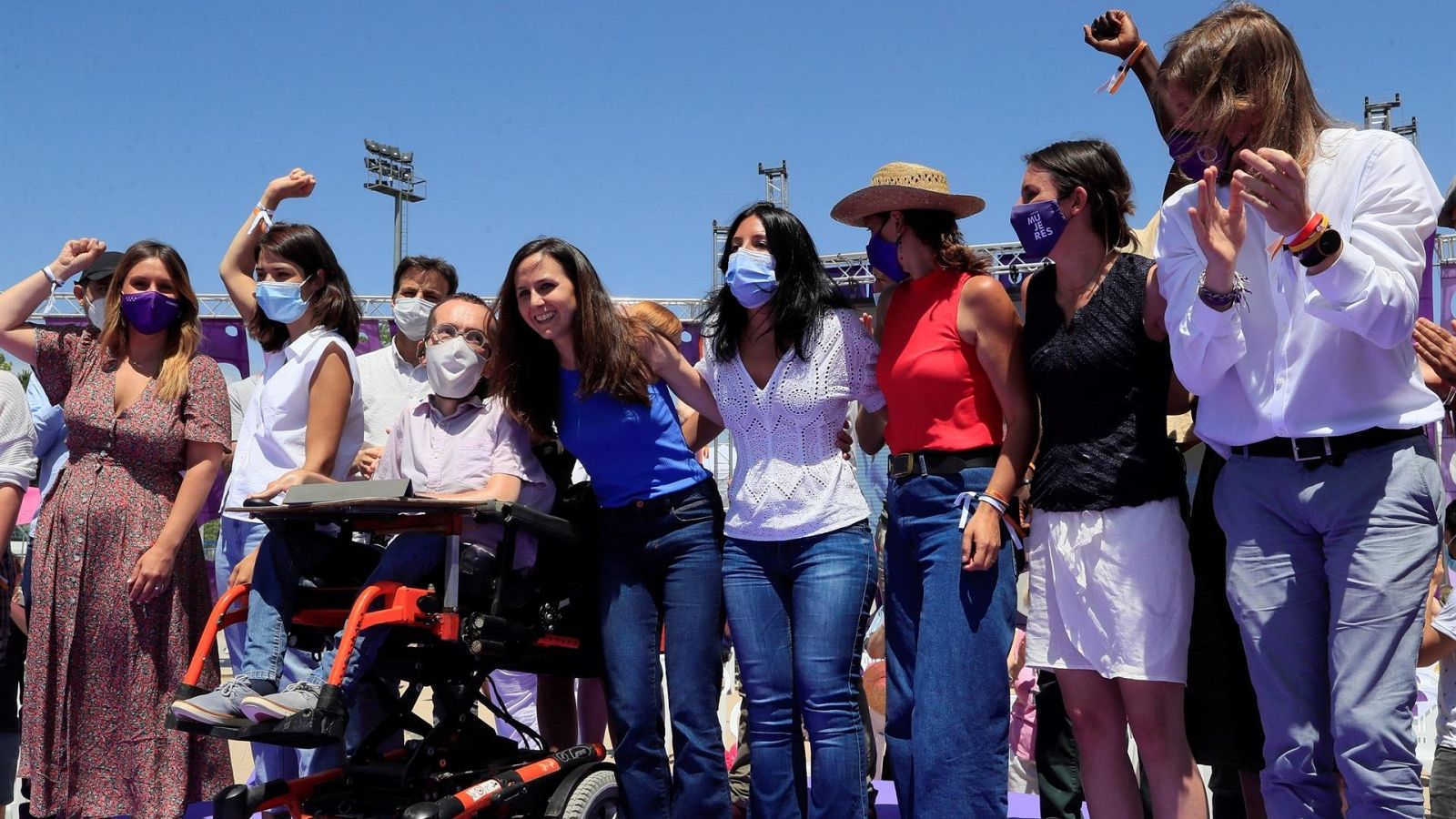  Varios miembros del nuevo Ejecutivo de Podemos en Vistalegre IV