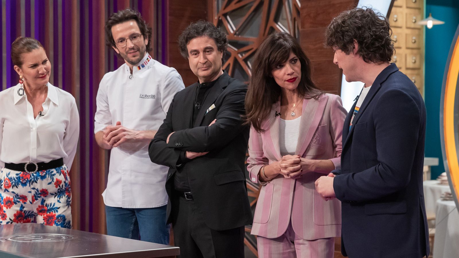 Maribel Verdú y Jordi Bordas, en 'MasterChef 9'