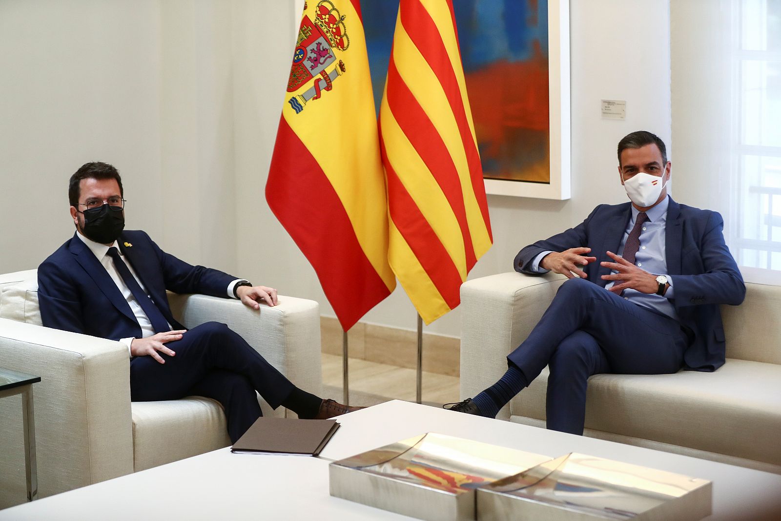 Pedro Sánchez y Pere Aragonès, durante su encuentro en junio en La Moncloa