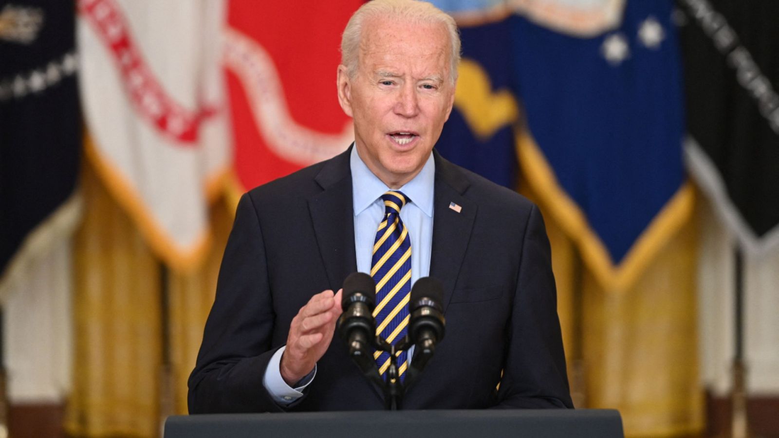 El presidente de Estados Unidos, Joe Biden, durante una rueda de prensa en la Casa Blanca sobre la situación en Afganistán el jueves 8 de julio de 2021.