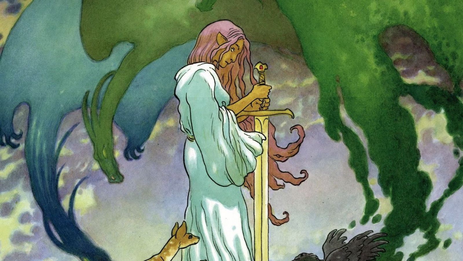 Detalle del cartel de Charles Vess para el Celsius 232