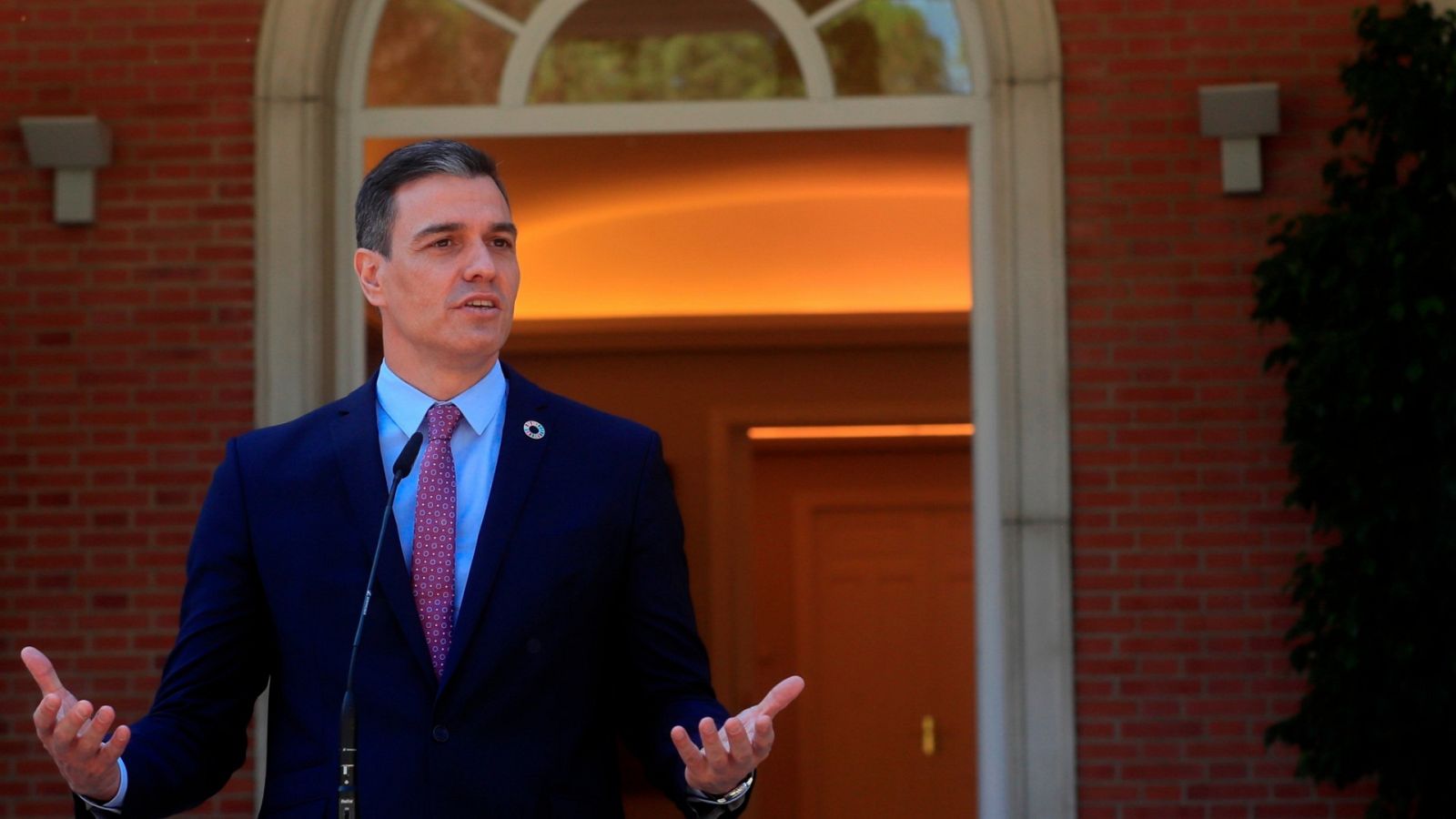 El presidente del Gobierno, Pedro Sánchez, en el palacio de la Moncloa.