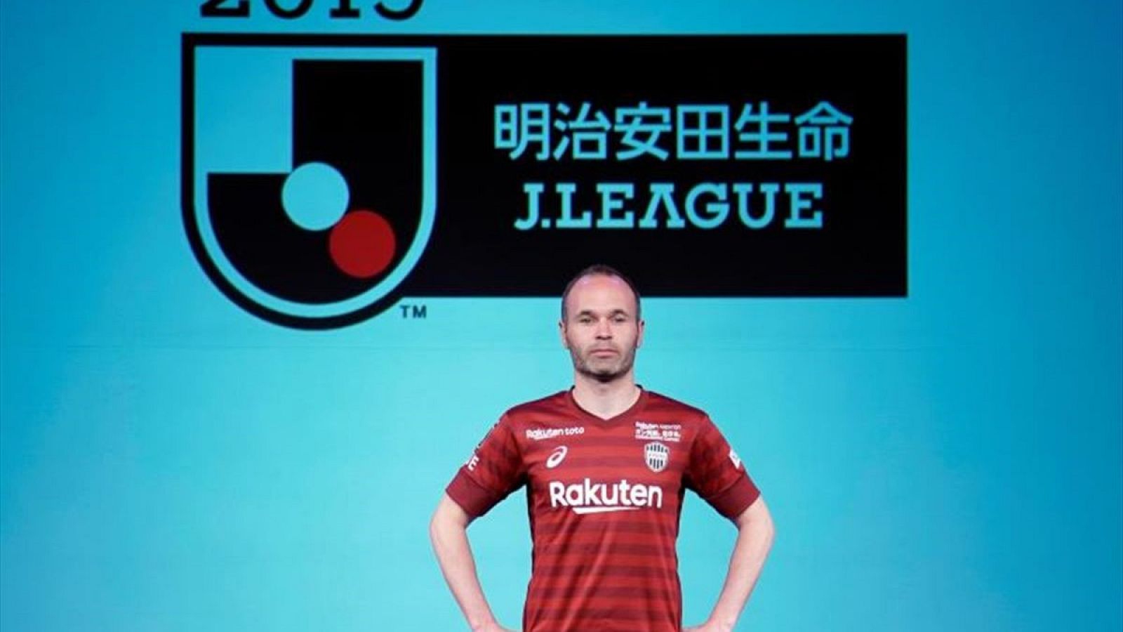 Andrés Iniesta, en un acto oficial con su actual equipo, el Vissel Kobe