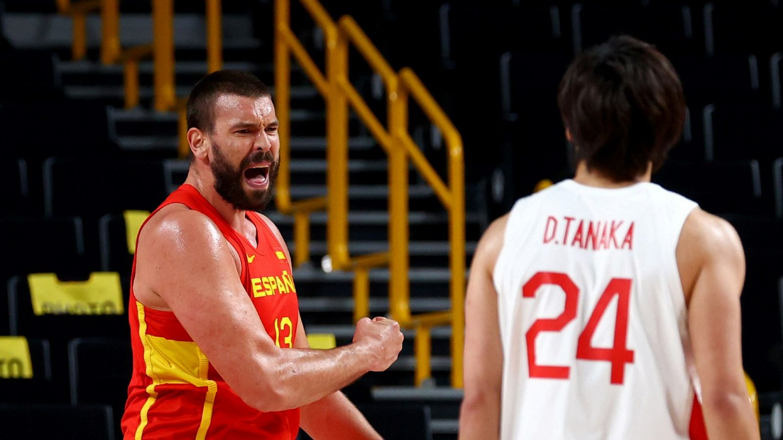 Marc Gasol celebra una canasta ante Japón en el pasado partido