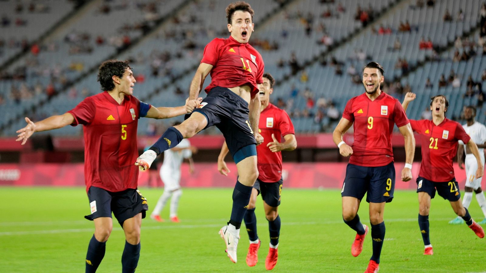 Oyarzabal celebra un gol durante los Juegos Olímpicos de 2020