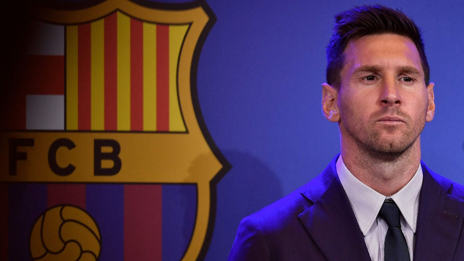 Leo Messi durante la despedida en la rueda de prensa de este domingo