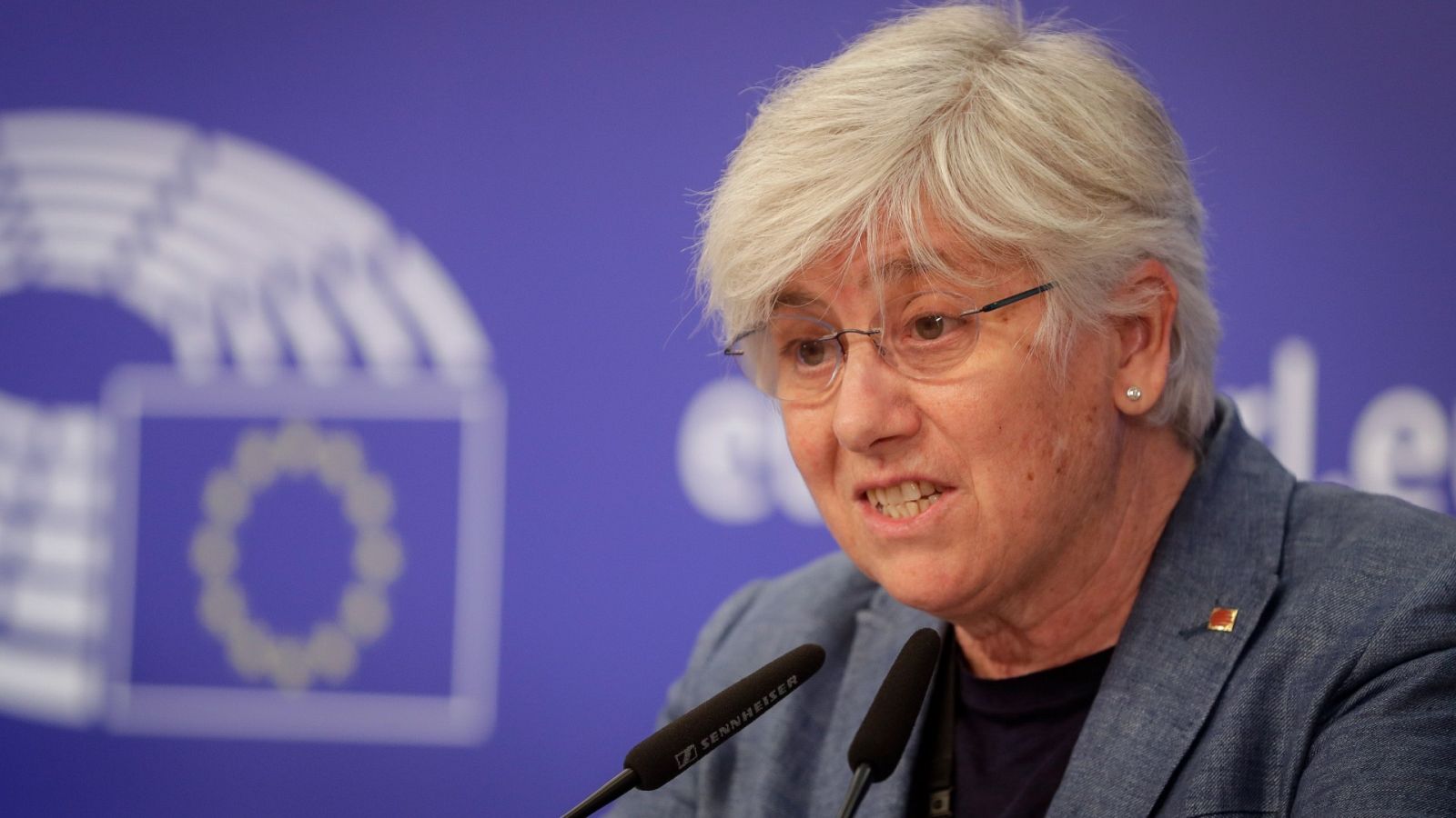 La eurodiputada Clara Ponsatí en una rueda de prensa