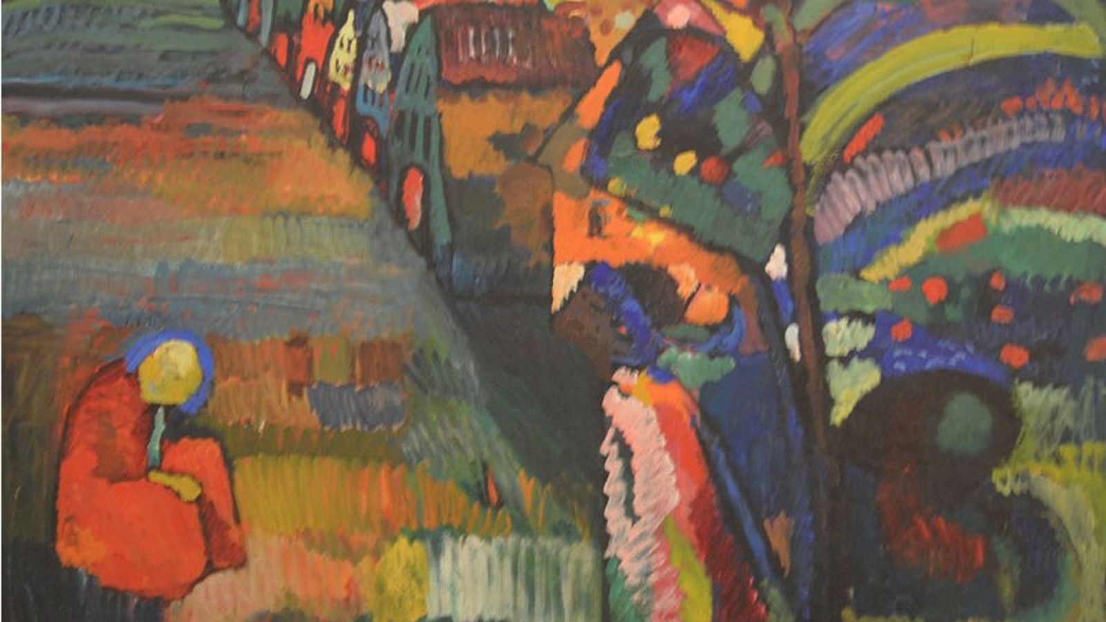 'Bild mit Häusern' del artista ruso Vasili Kandinsky.