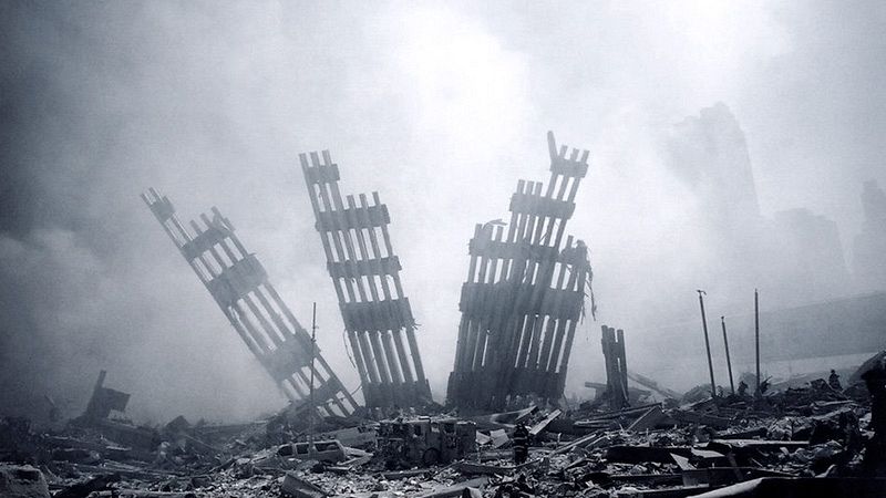Los restos del World Trade Center después de los ataques terroristas en Nueva York del 11-S.