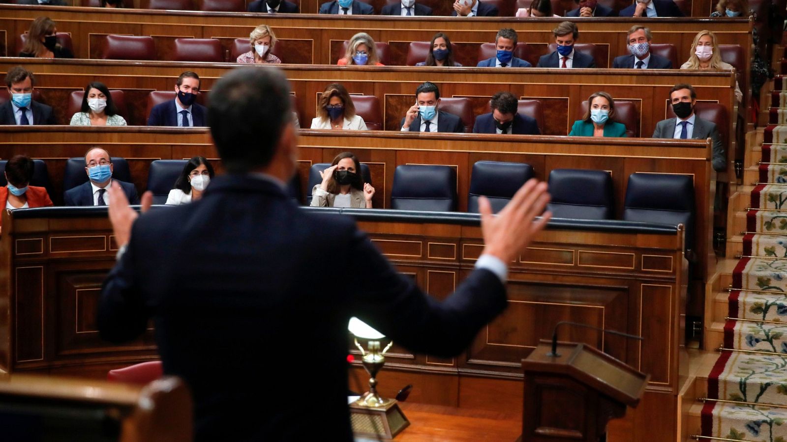 Barométro CIS septiembre: Pedro Sánchez y Pablo Casado, en el Congreso de los Diputados