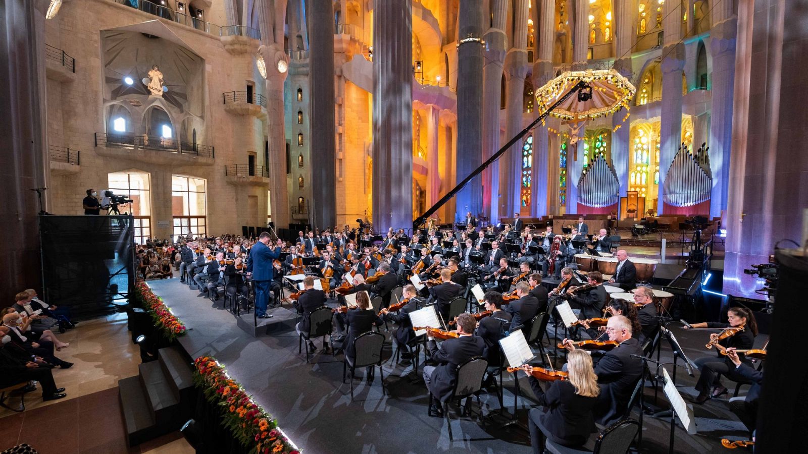 Pla general de l'assaig general de la Filharmònica de Viena a la Sagrada Família