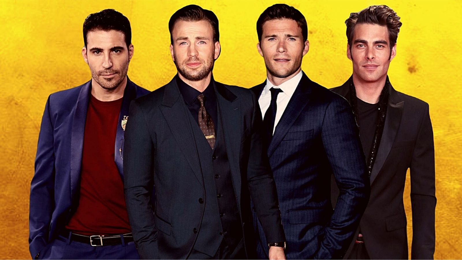 Miguel Ángel Silvestre, Chris Evans. Scott Eastwood y Jon Kortajarena