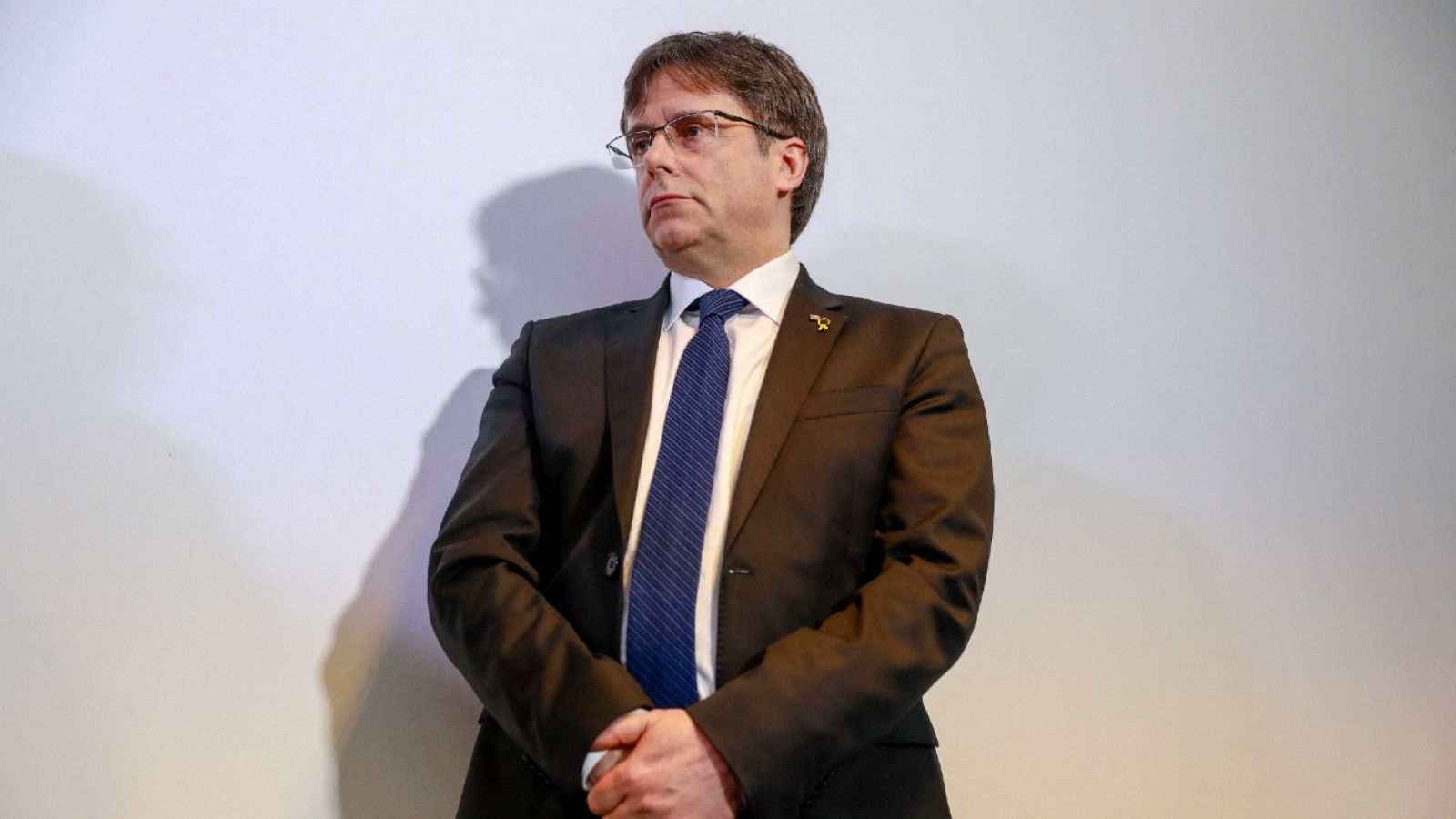 Foto d'arxiu feta el 12 de febrer de 2019, l'expresident català Carles Puigdemont fa una roda de premsa a Berlín