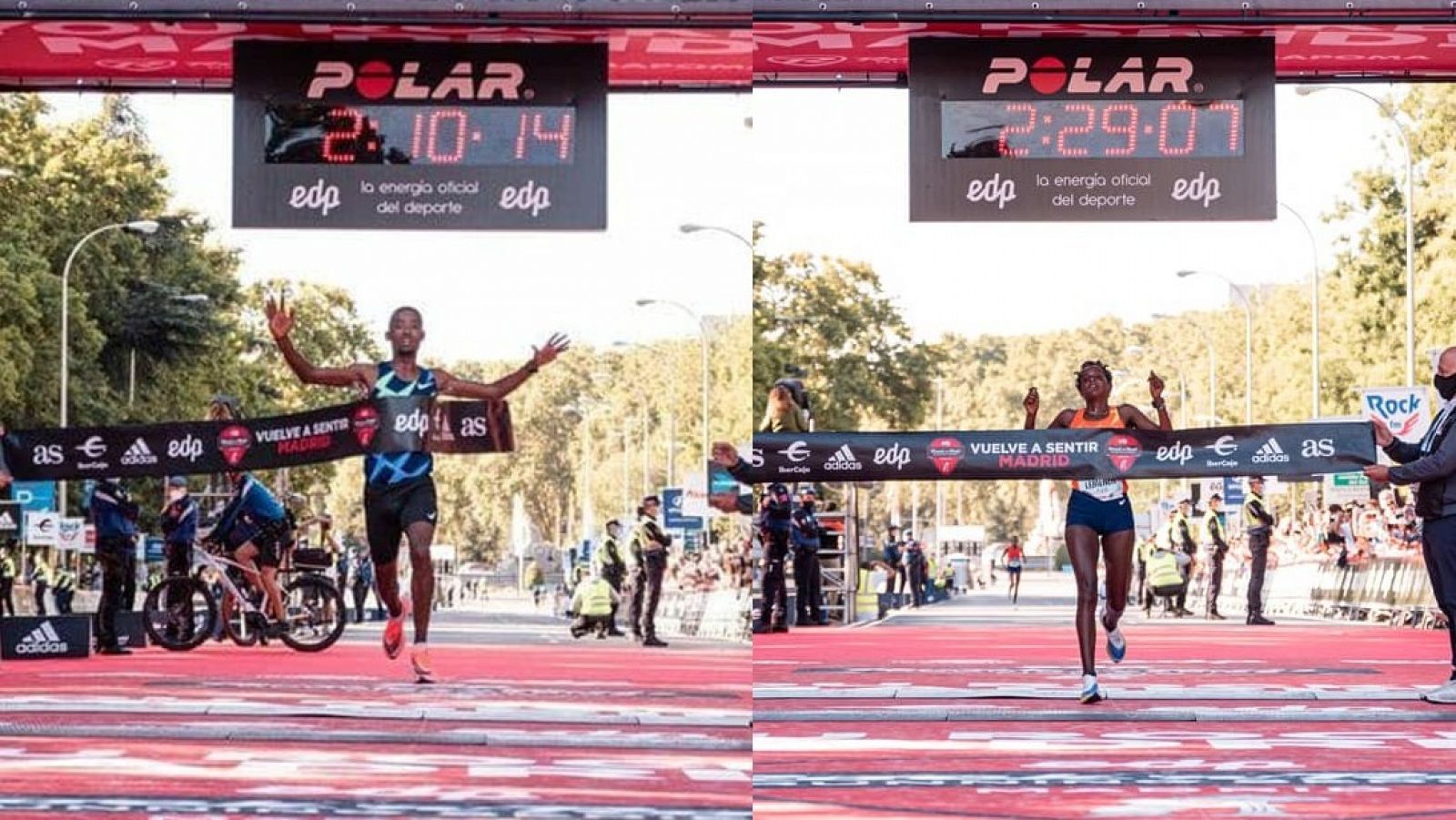 etíopes Godana y ganan la maratón Madrid