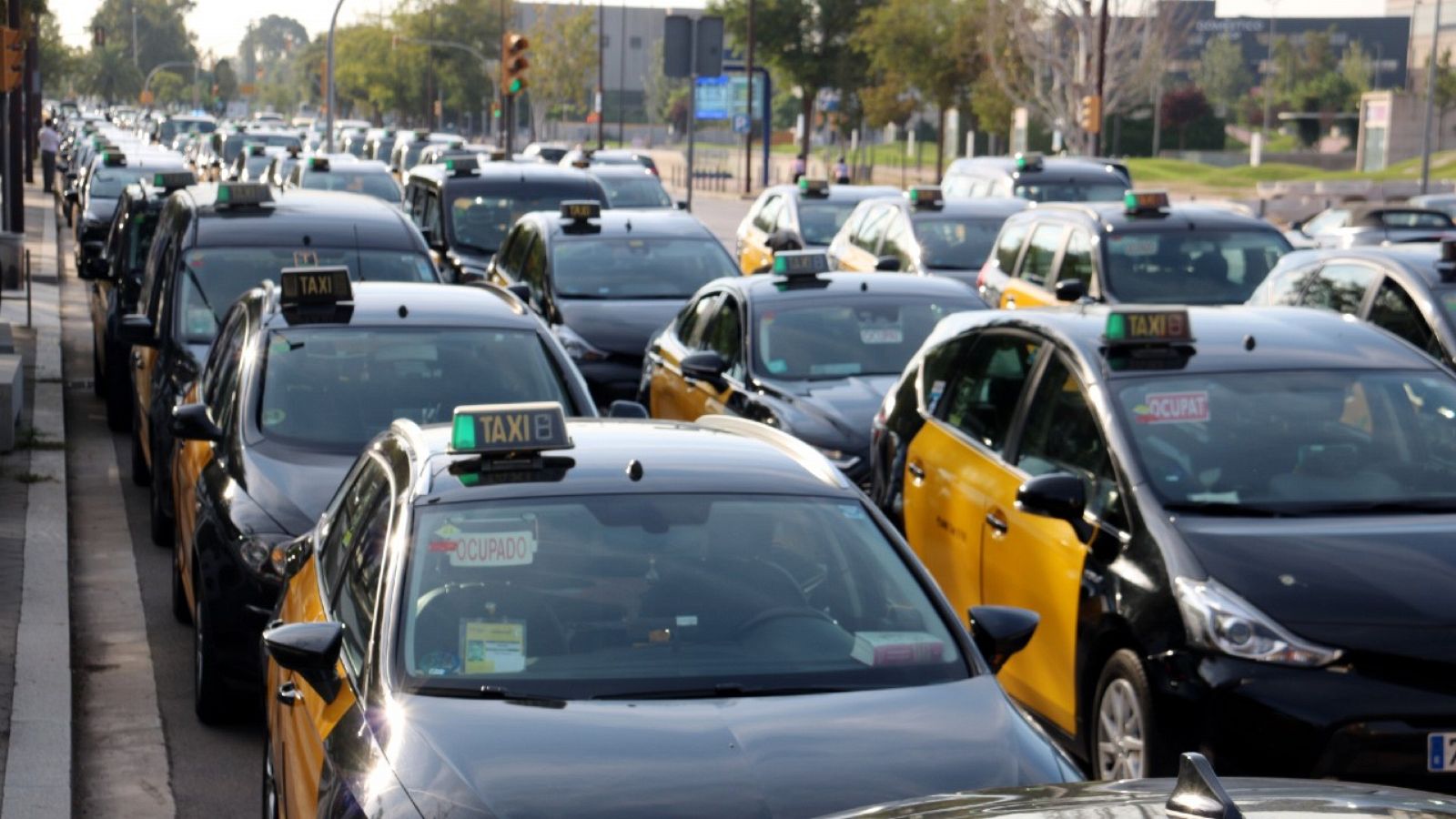 Marxa lenta dels taxistes contra les propostes de "liberalització" del mercat d'Uber i FreeNow