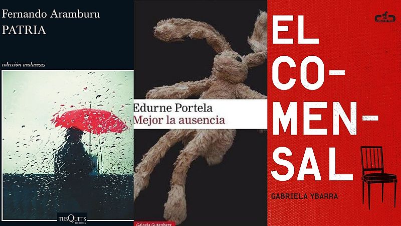 Portadas de 'Patria', 'Mejor la ausencia' y 'El comensal'