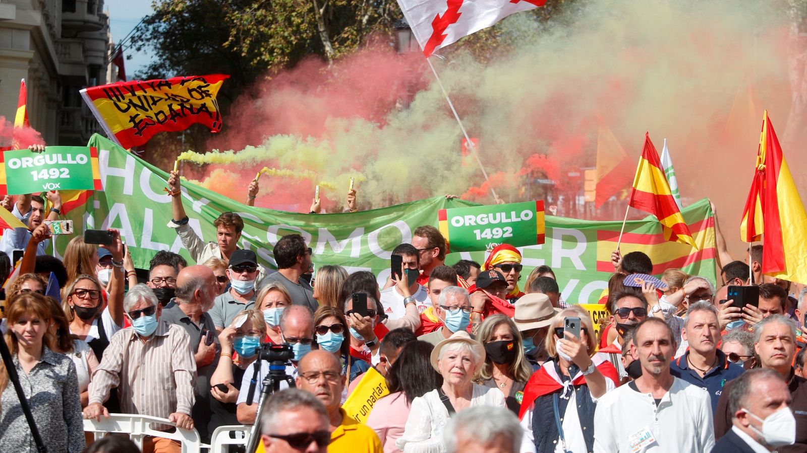 Manifestación este martes 12 de octubre en Barcelona para celebrar la Hispanidad