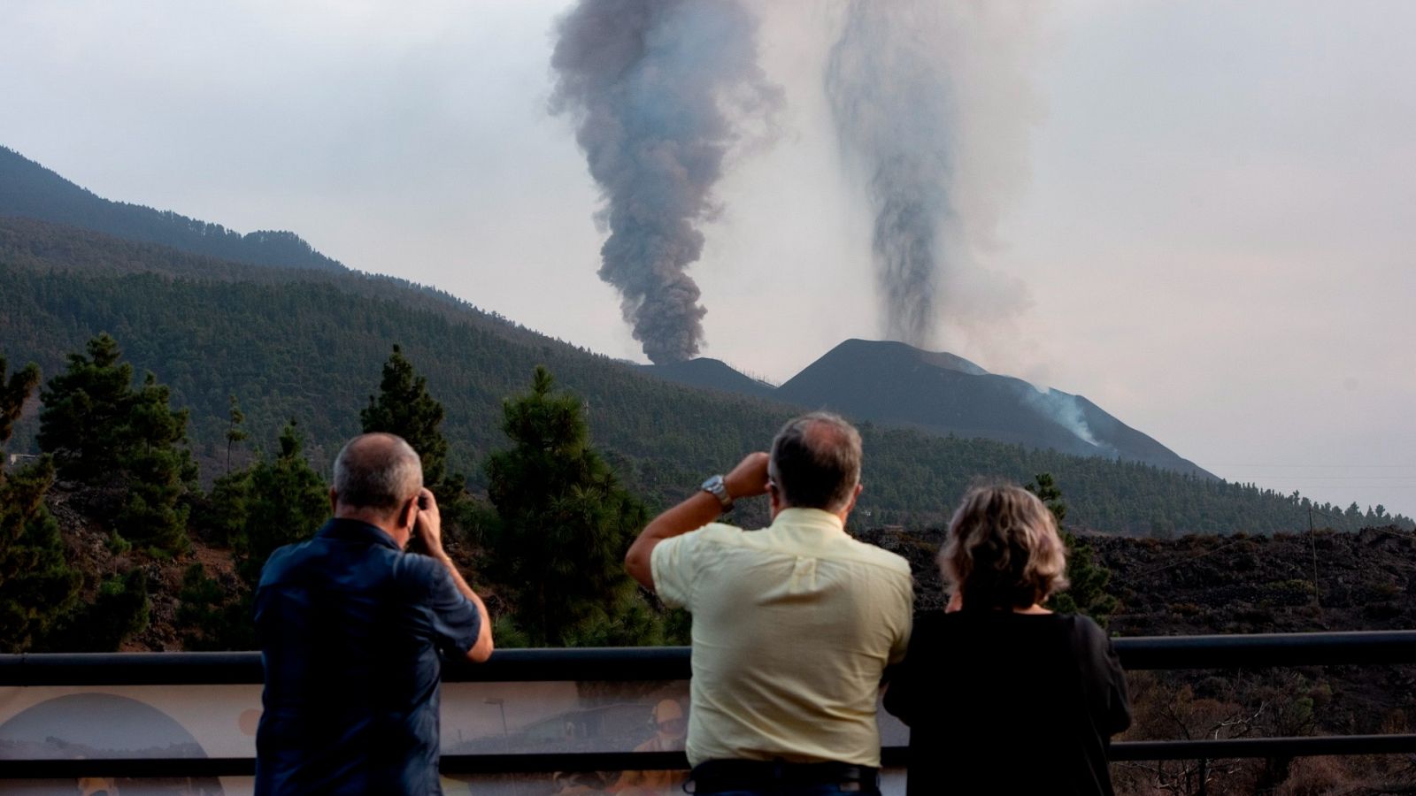 El volcán en Cumbre Vieja