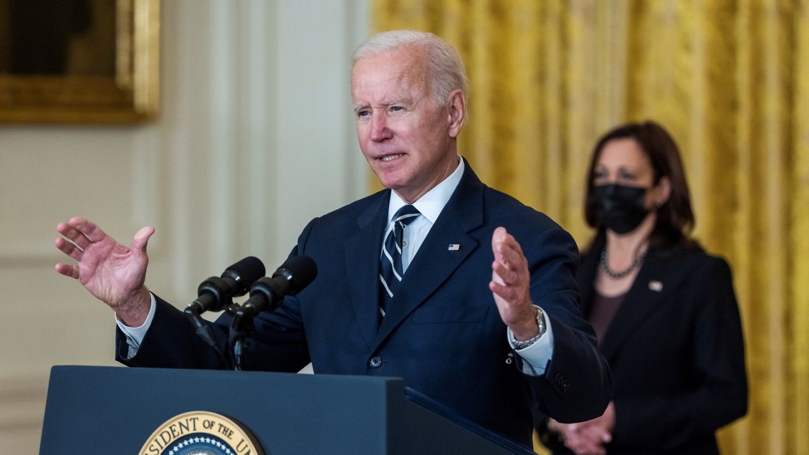 Joe Biden durante la conferencia en la Casa Blanca