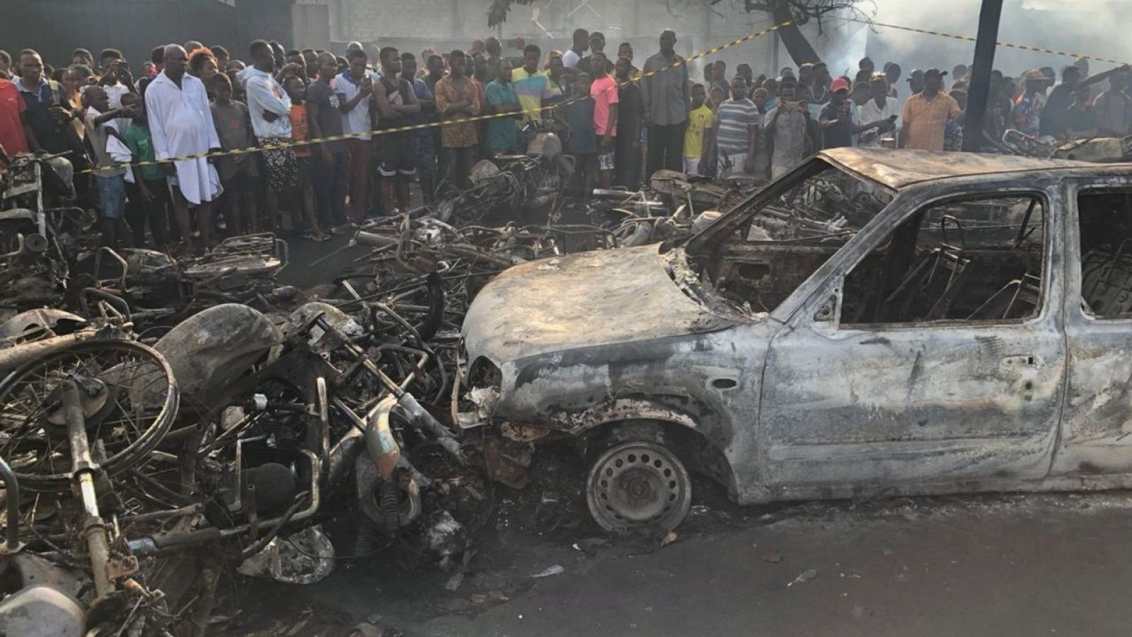 Imagen del lugar donde se ha producido la deflagración 