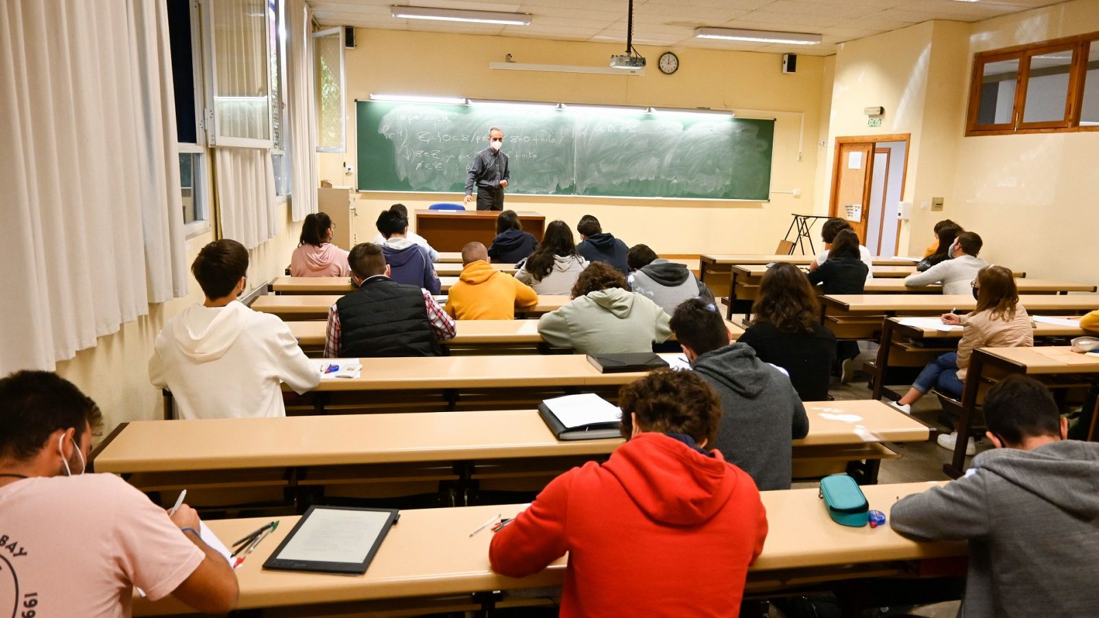 Un clase de la Facultad de Ciencias de la Salud de Granada impartida en octubre de 2020.