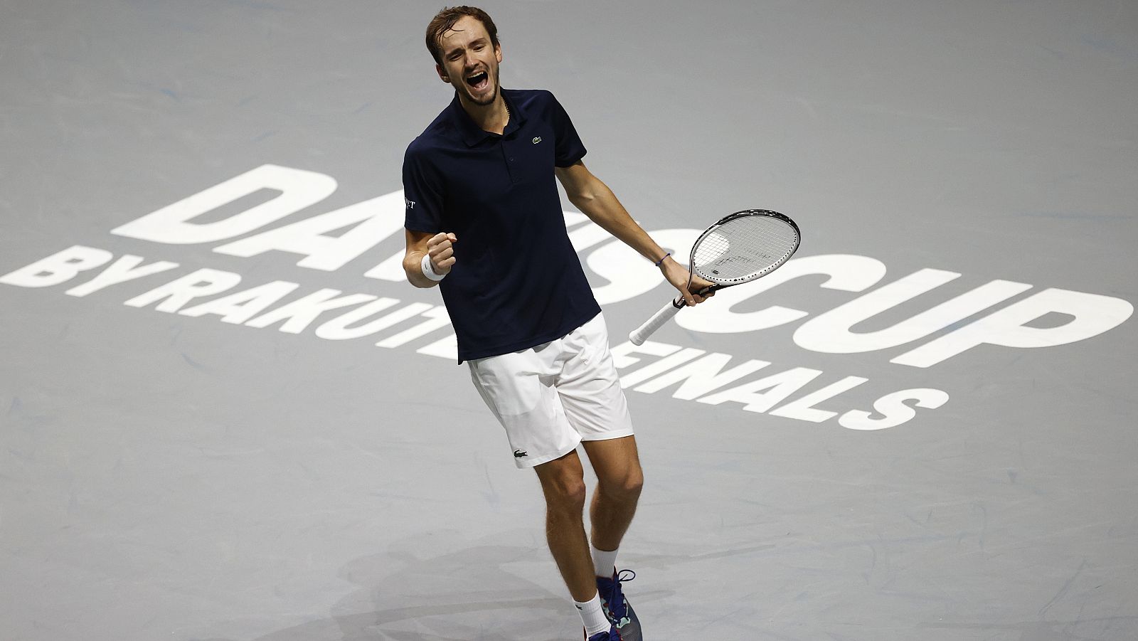 El ruso Daniil Medvedev, durante su partido de la final de la Davis