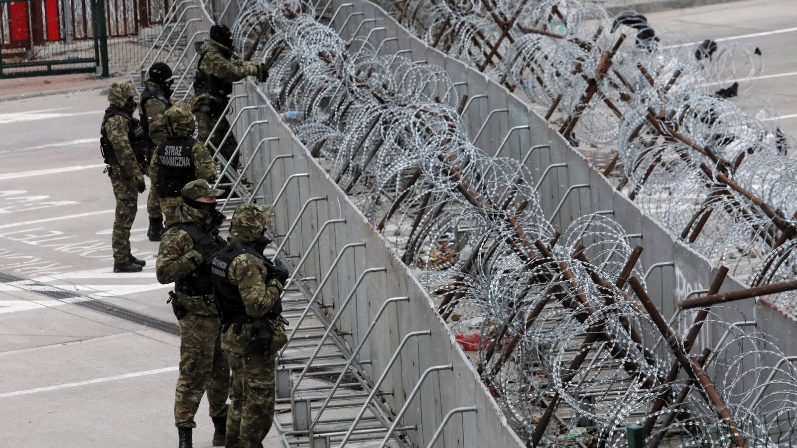 Frontera entre Polonia y Bielorrusia en la ciudad de Kuznica