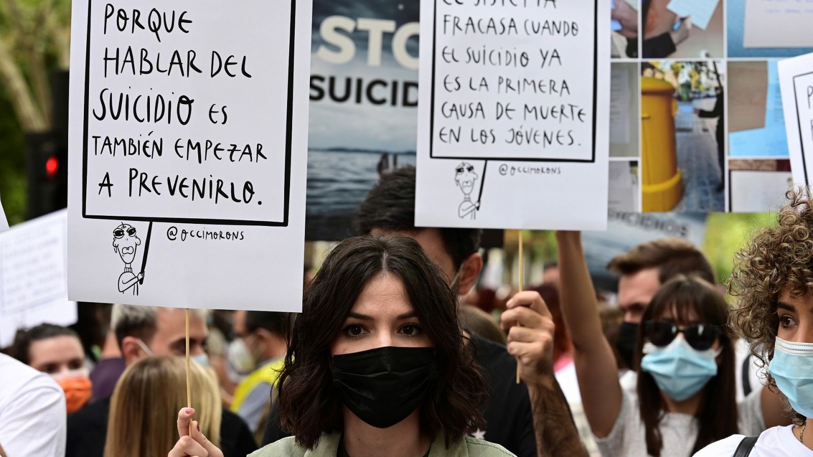 Manifestación en Madrid para exigir un plan de prevención del suicidio el pasado septiembre