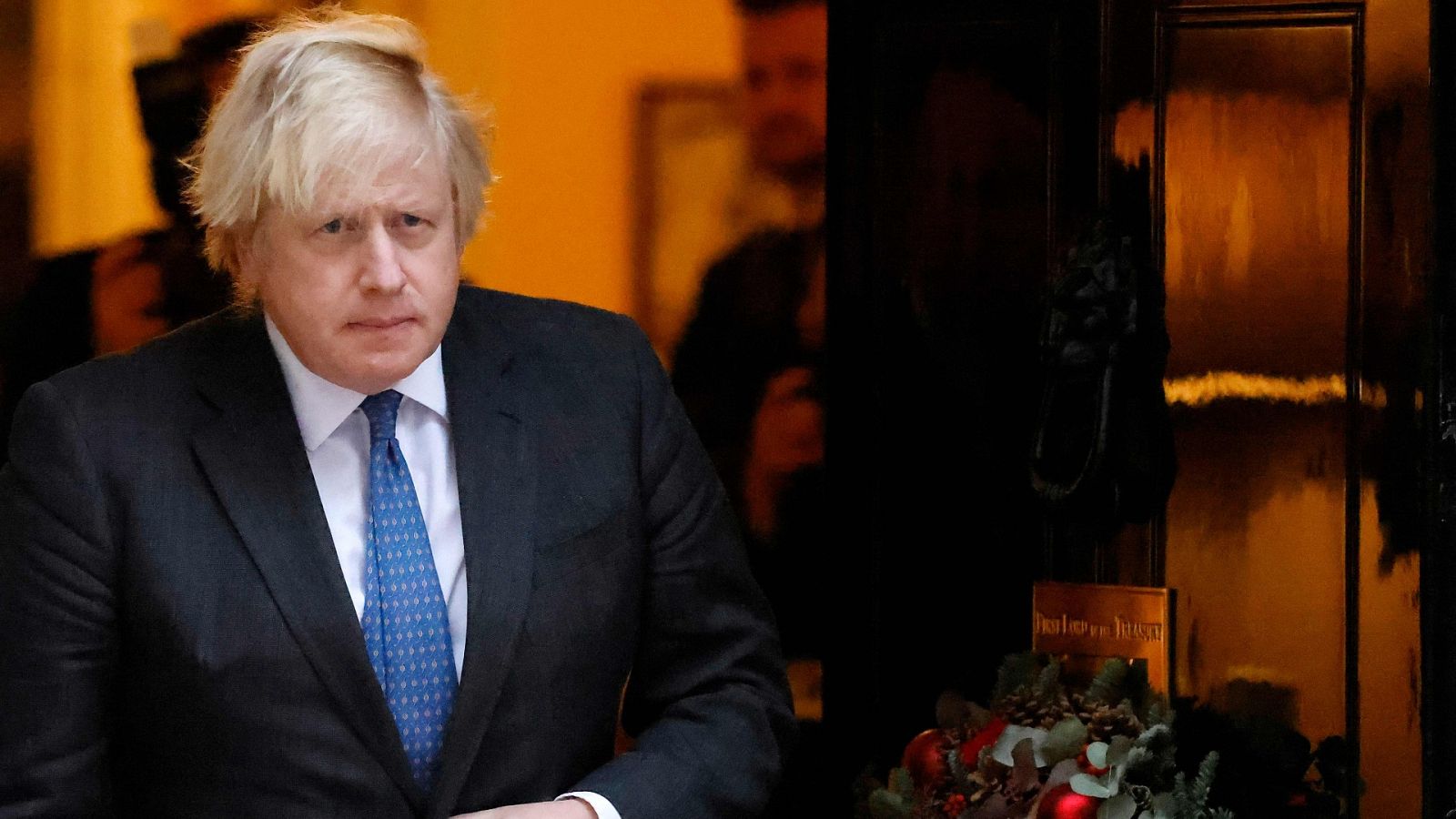 Boris Johnson a la salida de una reunión en Londres