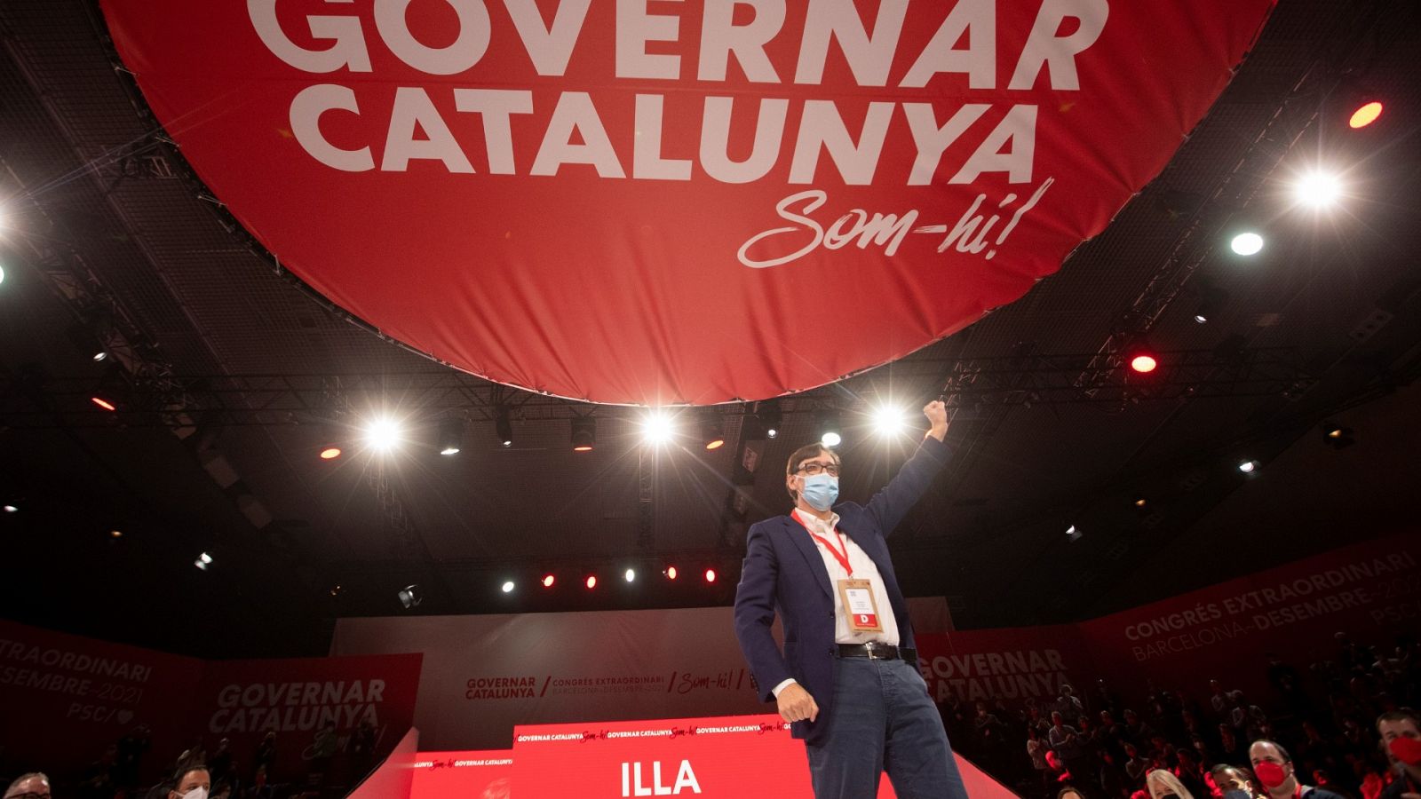 El exministro Salvador Illa durante el congreso extraordinario del partido en el que ha sido proclamado primer secretario del PSC, este sábado en Barcelona.