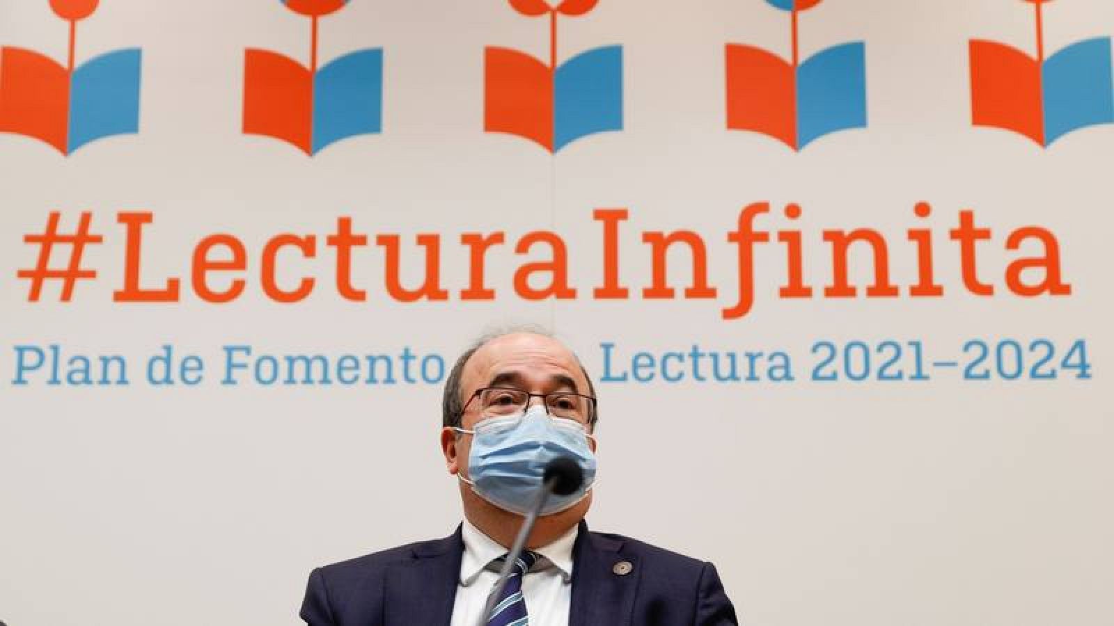 El ministro de Cultura y Deporte, Miquel Iceta, en la presentación del Plan de Fomento de la Lectura 2021-2024