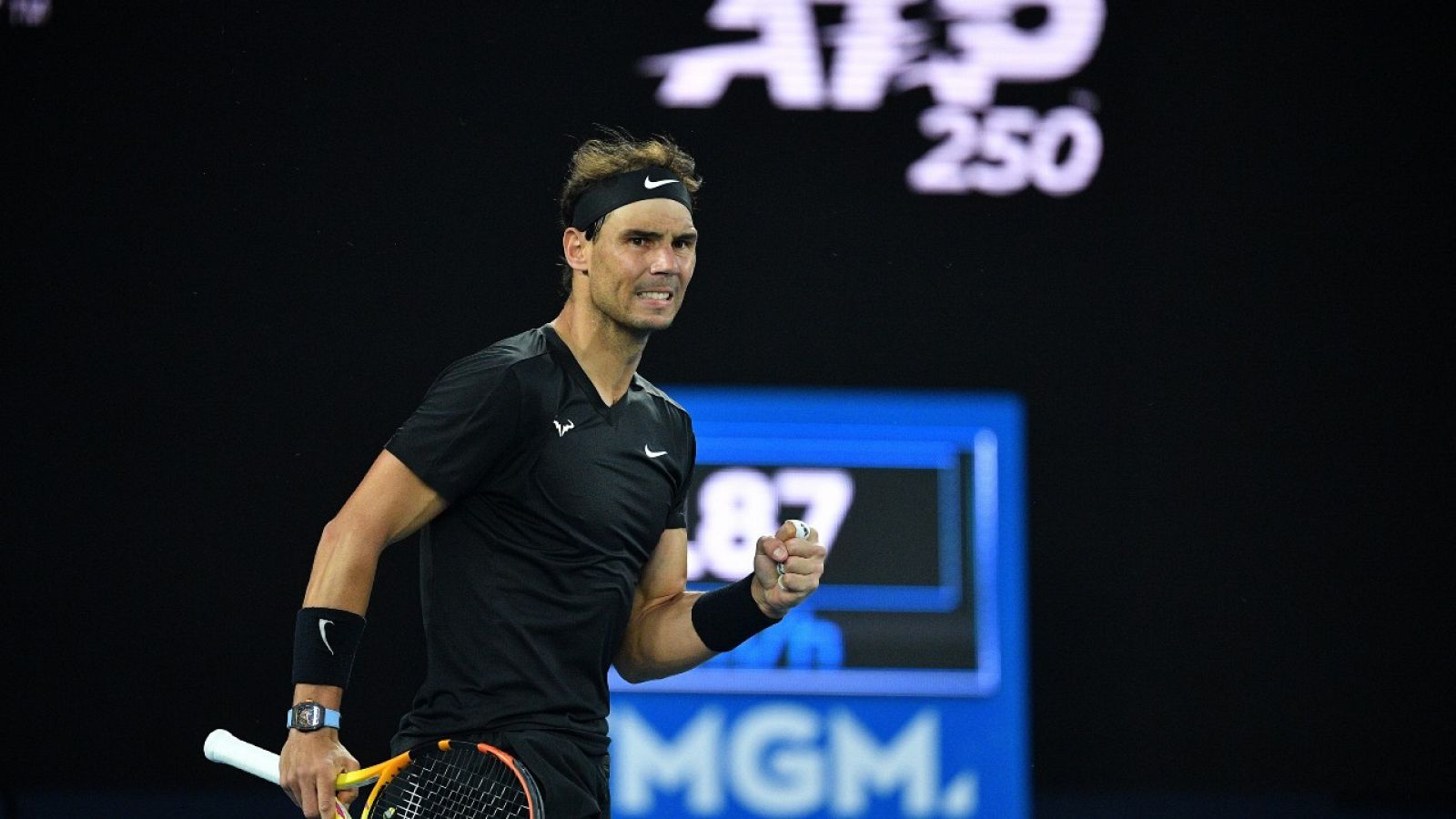 Imagen del tenista español Rafa Nadal durante la final ATP 250 de Melbourne.