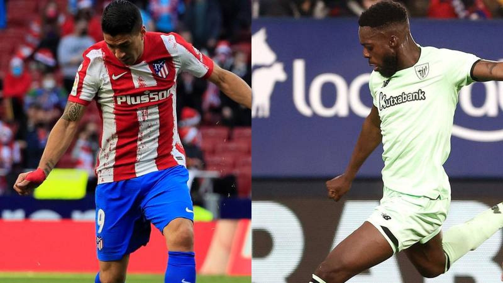 Luis Suárez, del Atlético de Madrid, e Iñaki Williams del Athletic Club, frente a frente.