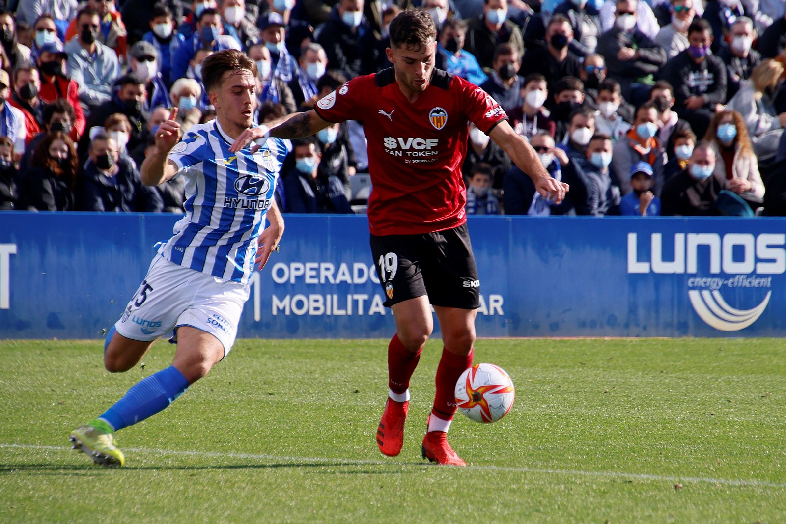 Hugo Duro durante el partido ante el Atlético Baleares