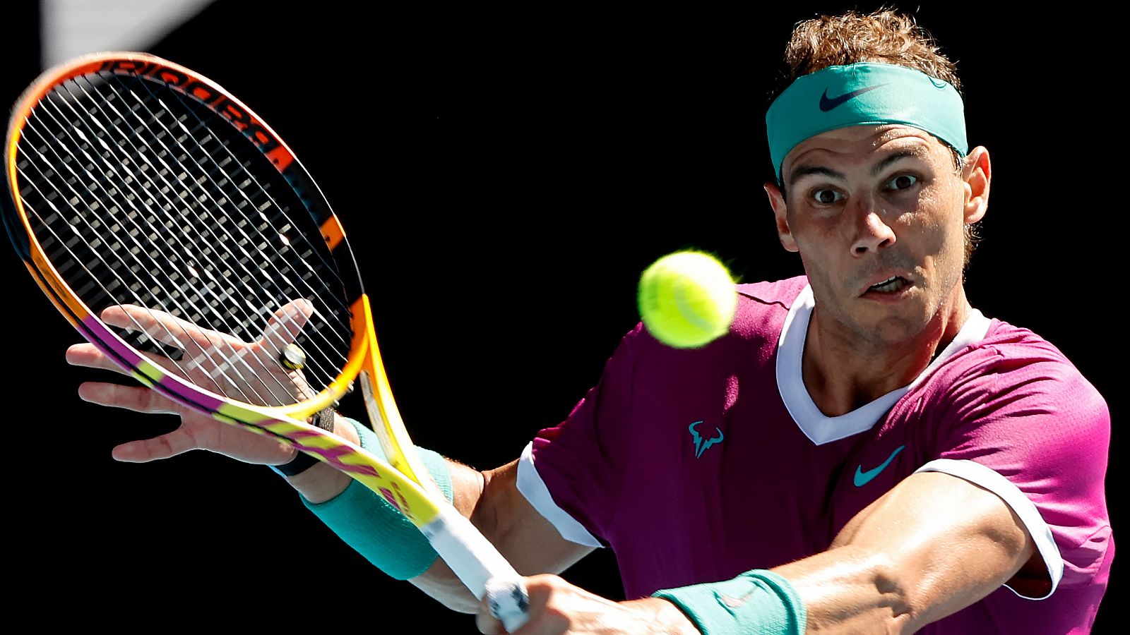 Rafa Nadal en su debut en el Open de Australia.