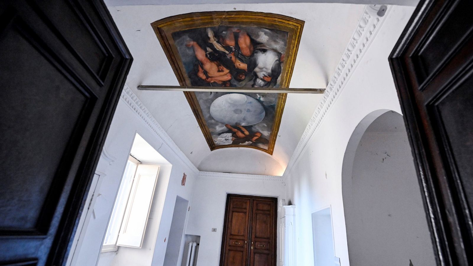 Una de las salas de la 'Villa de la Aurora' de Roma, donde se encuentra el único mural que se conoce de Caravaggio