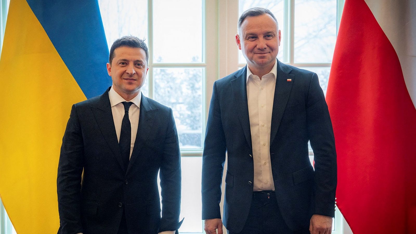 El presidente de Ucrania, Volodimir Zelenski, junto al presidente polaco, Andrzej Duda