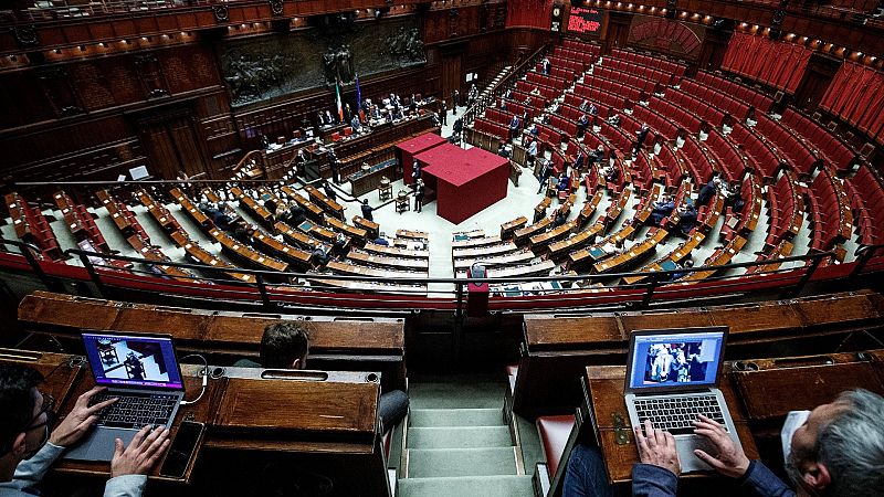 La Cámara de los Diputados italiana este lunes, durante la votación del presidente de la República