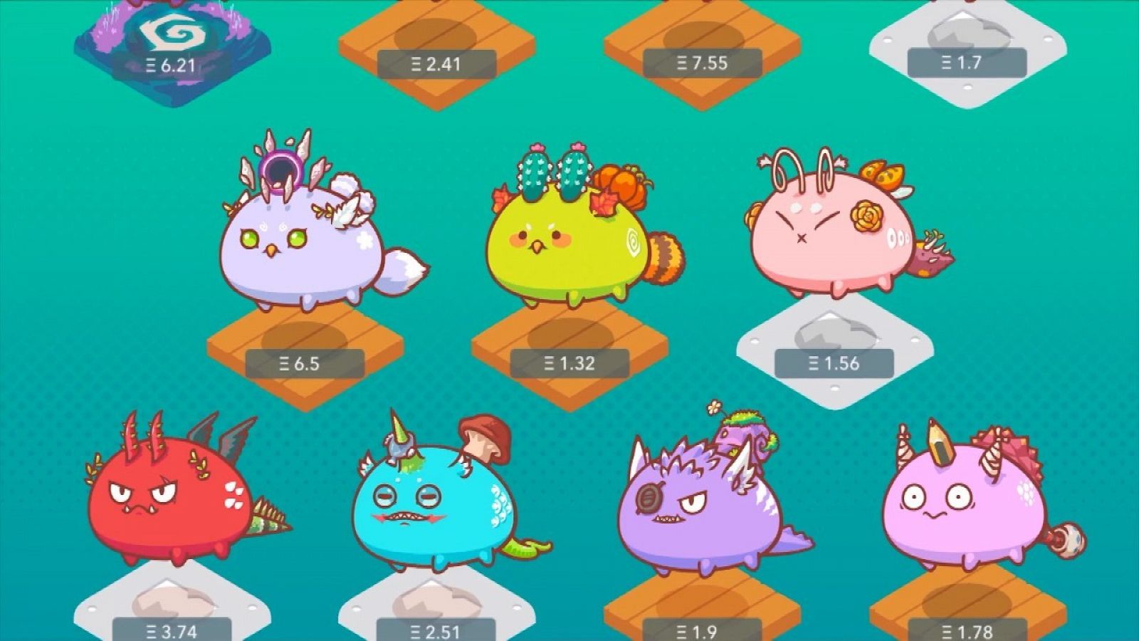 Personajes del videojuego Axie Infinity